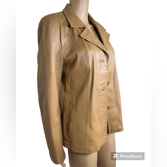 Gerrardo Renelli tan leather jacket size L - Picture 3 of 5